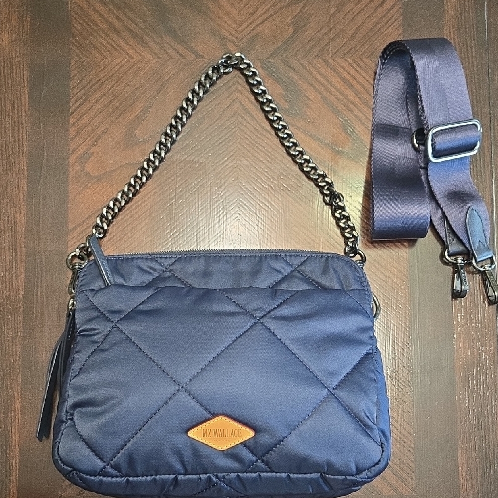 MZ Wallace Navy Quilted Shoulder Bag - Picture 2 of 9